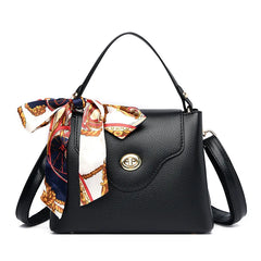 Women Pu Leather Handbag Shoulder Bag Solid Tote Lady Flap Crossbody Bag
