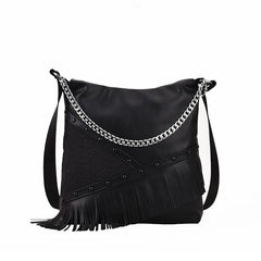 Punk Style Shoulder Bag Large Capacity Bucket Handbag Tote Crossbody Travel Purs