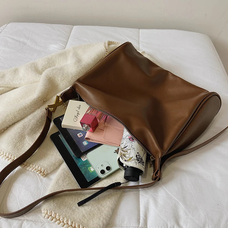 Women Pu Leather Shoulder Bags Large Capacity Messenger Bag