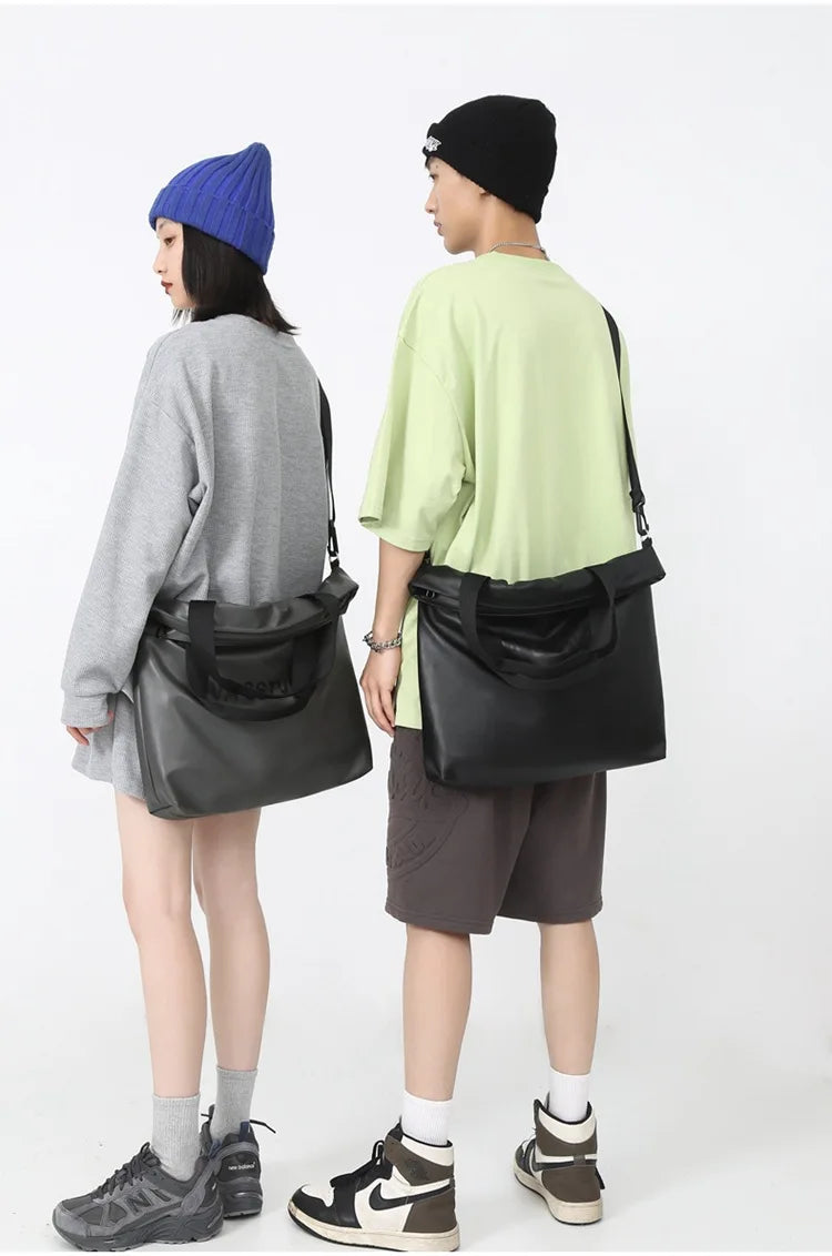 Women Pu Leather Tote Bag Zipper Crossbody Shoulder Shopper Bag
