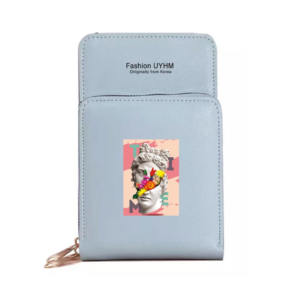 Women PU Leather Wallet Card Holder Mobile Phone Bag Crossbody Shoulder Bag