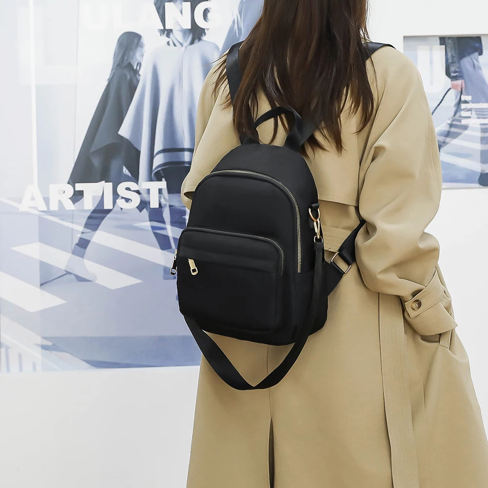 Women Pure Backpack Shoulder Bags Lady Large Capacity Nylon Crossbody Bag
