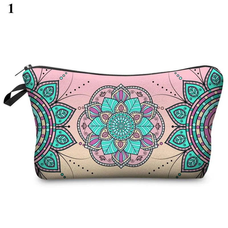 Women Purse Makeup Bag Clutch Organizer Plaid Cosmetic Pouch