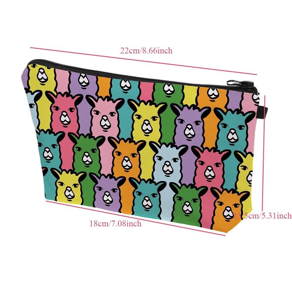 Women Purse Makeup Bag Clutch Organizer Plaid Cosmetic Pouch