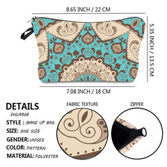 Women Purse Makeup Bag Clutch Organizer Plaid Cosmetic Pouch