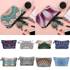 Women Purse Makeup Bag Clutch Organizer Plaid Cosmetic Pouch