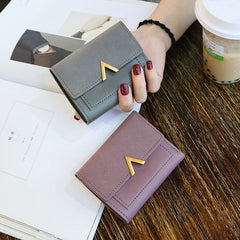 Small Leather Wallet Mini Female Wallets Purse Credit Cardholder