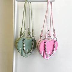 Heart Shape Shoulder Bag Women Chain Crossbody Bag Ladies Purse Clutch