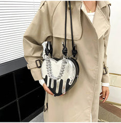 Heart Shape Shoulder Bag Women Chain Crossbody Bag Ladies Purse Clutch
