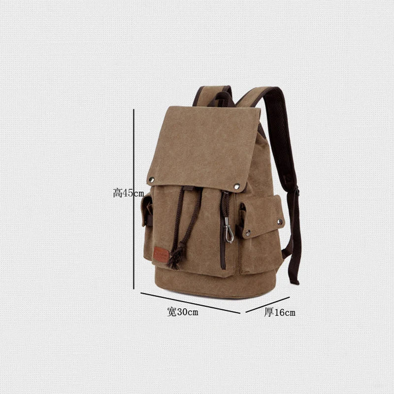 Casual Canvas Backpack for Girls Vintage School Bags