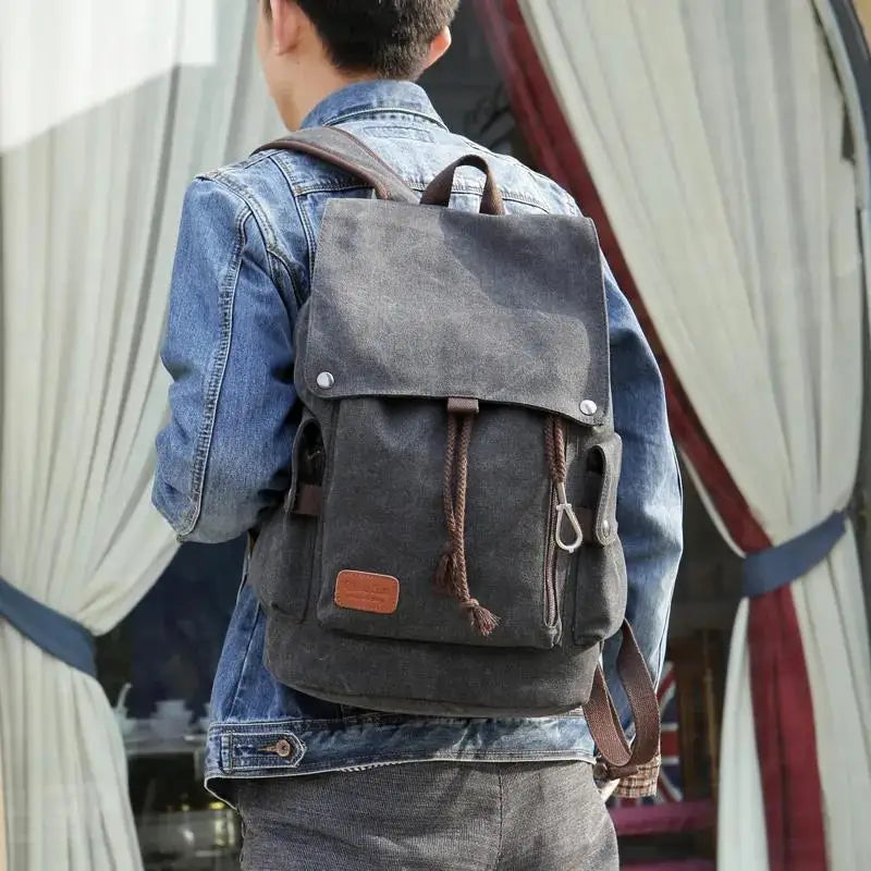 Casual Canvas Backpack for Girls Vintage School Bags