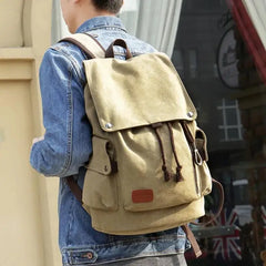 Casual Canvas Backpack for Girls Vintage School Bags