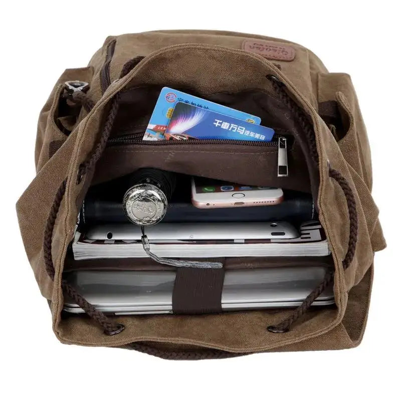Casual Canvas Backpack for Girls Vintage School Bags
