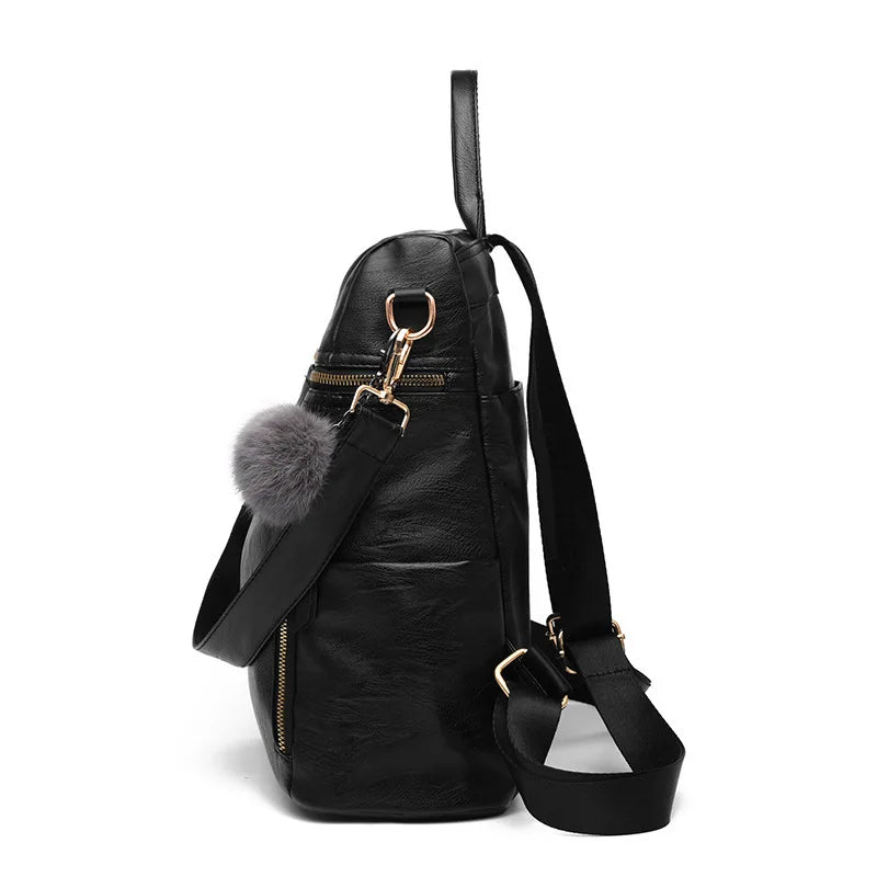 Women Leather Backpacks for Girls Vintage Backpack School Bags