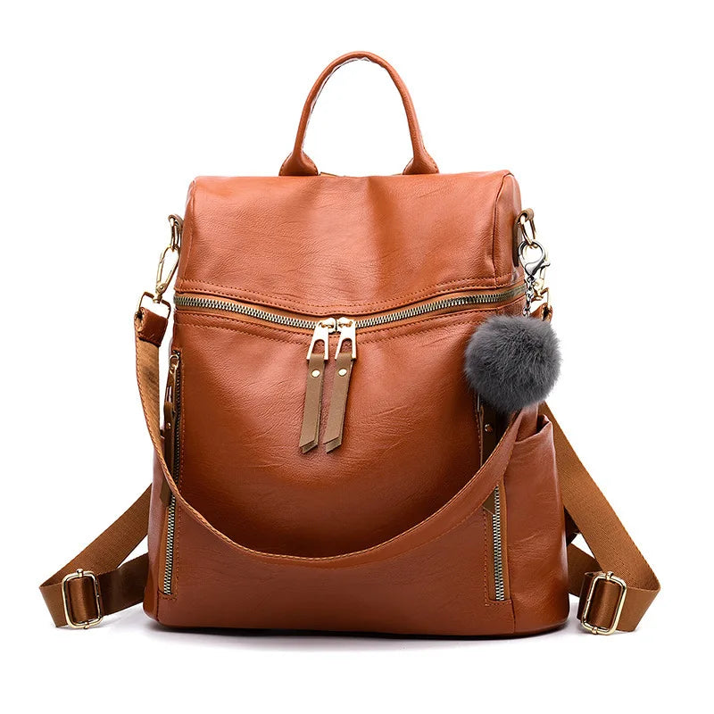 Women Leather Backpacks for Girls Vintage Backpack School Bags