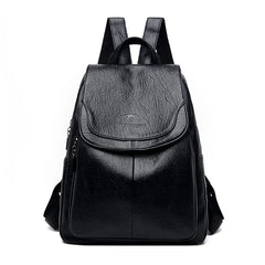 Women Leather Backpacks for Girls Sac A Dos Casual Daypack Vintage Bag
