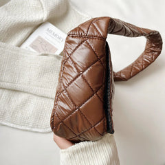 Quilted Shoulder Bags Nylon Space Padded Shoulder Bag