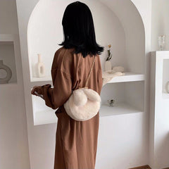 Women Rabbit Ear Chain Plush Bag Girls Evening Clutch Purse Handbag Shoulder