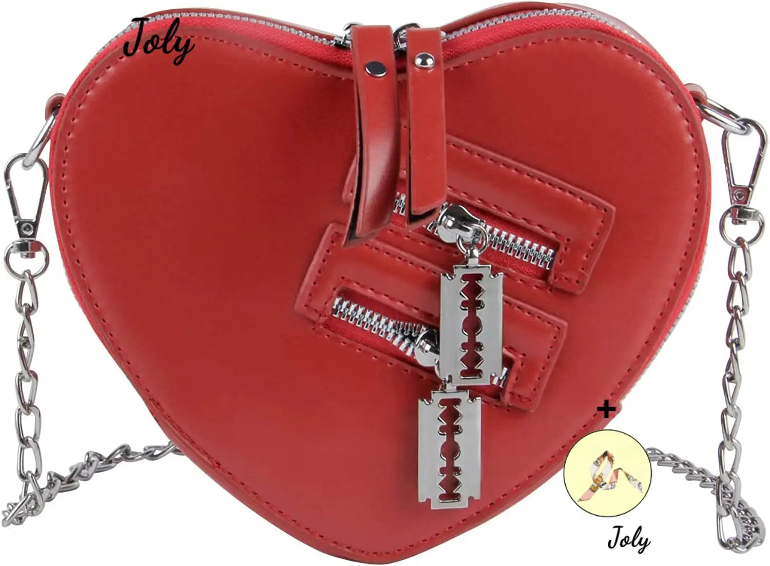Red Heart Purse Love Shape Shoulder Handbag Girls Clutch Chain Purse