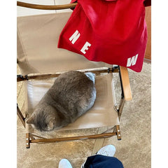 Women Reflective Letters Red Canvas Shoulder Bag Thick Cotton Cloth Handbag Tote