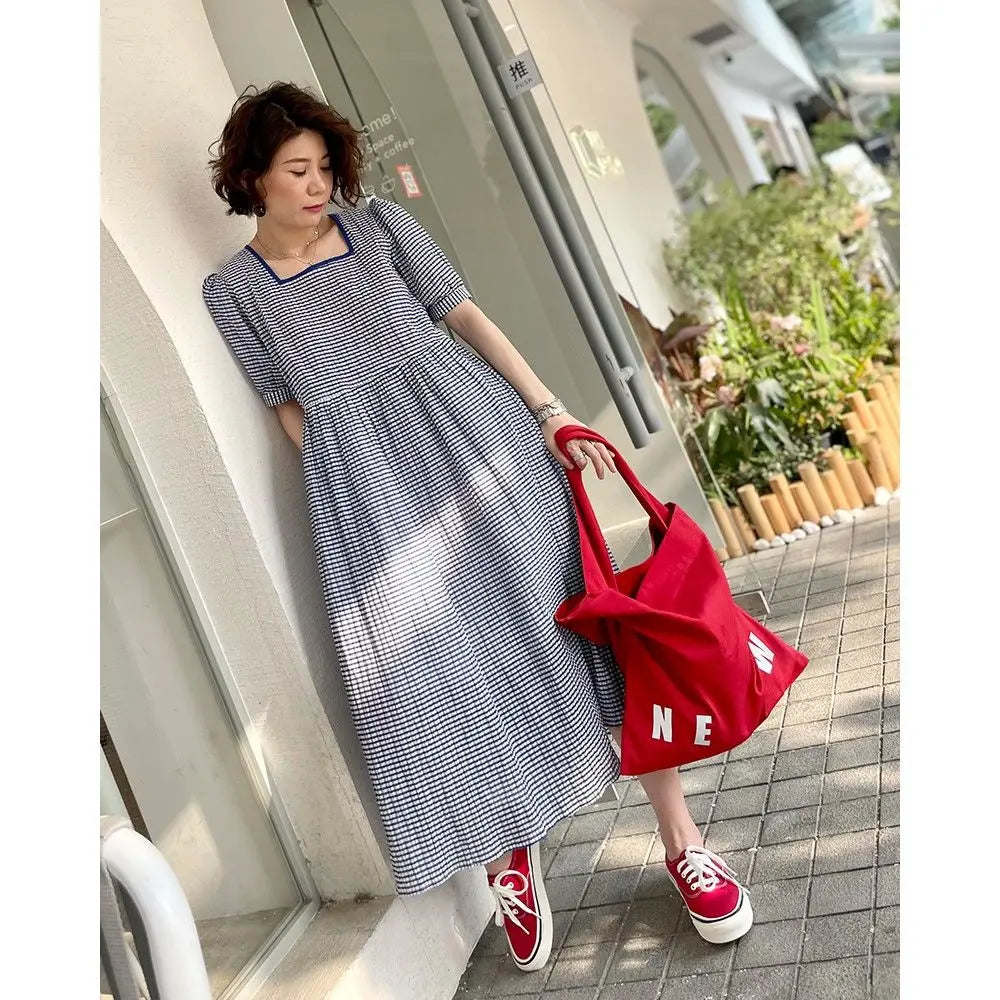 Women Reflective Letters Red Canvas Shoulder Bag Thick Cotton Cloth Handbag Tote