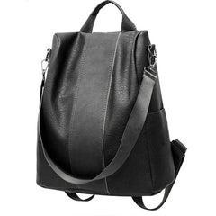 Women Retro Leather Backpack College Preppy School Bag For Student Laptop Girls