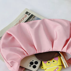 Vintage Pleated Solid Hobos Shoulder Bag for Women