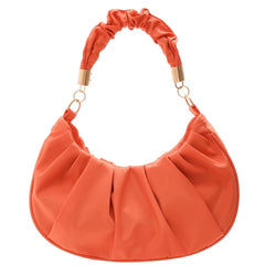 Vintage Pleated Solid Hobos Shoulder Bag for Women