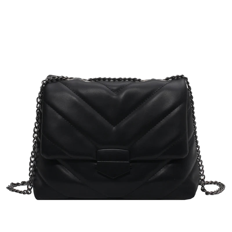 Women Retro Shoulder Bag Handbags Female's Shoulder Bag Chain Leather Totes