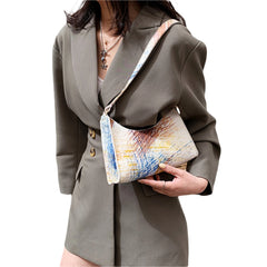 Women Retro Shoulder Bag Graffiti Print Lightweight Clutch Handle