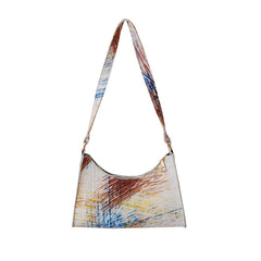 Women Retro Shoulder Bag Graffiti Print Lightweight Clutch Handle