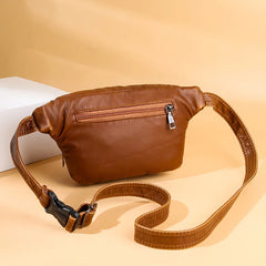 Women Retro Waist Bag Soft PU Leather Multifunctional Chest Bag