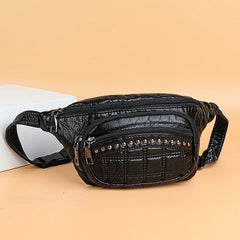 Women Retro Waist Bag Soft PU Leather Multifunctional Chest Bag