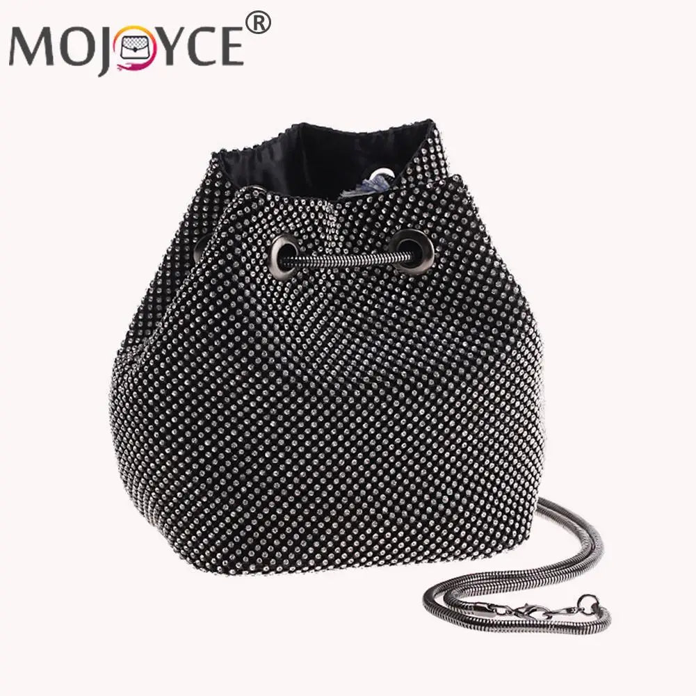 Rhinestone Bucket Messenger Crossbody Bag for Women