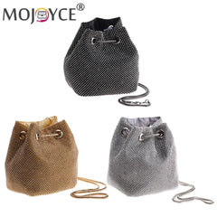Rhinestone Bucket Messenger Crossbody Bag for Women