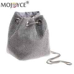 Rhinestone Bucket Messenger Crossbody Bag for Women