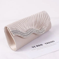 Rhinestone Evening Bag Satin Wedding Purse Envelope Bridal Party Clutch