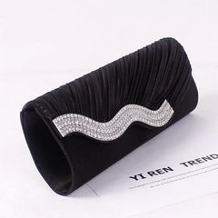 Rhinestone Evening Bag Satin Wedding Purse Envelope Bridal Party Clutch
