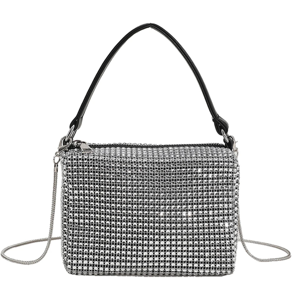 Rhinestone Shoulder Bag Diamond Clutch Purse Chain Crossbody Bag