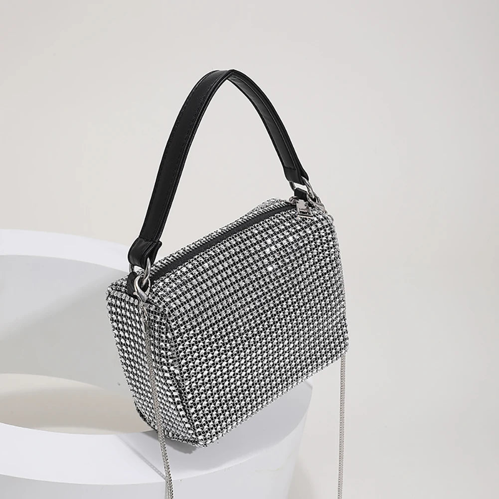 Rhinestone Shoulder Bag Diamond Clutch Purse Chain Crossbody Bag
