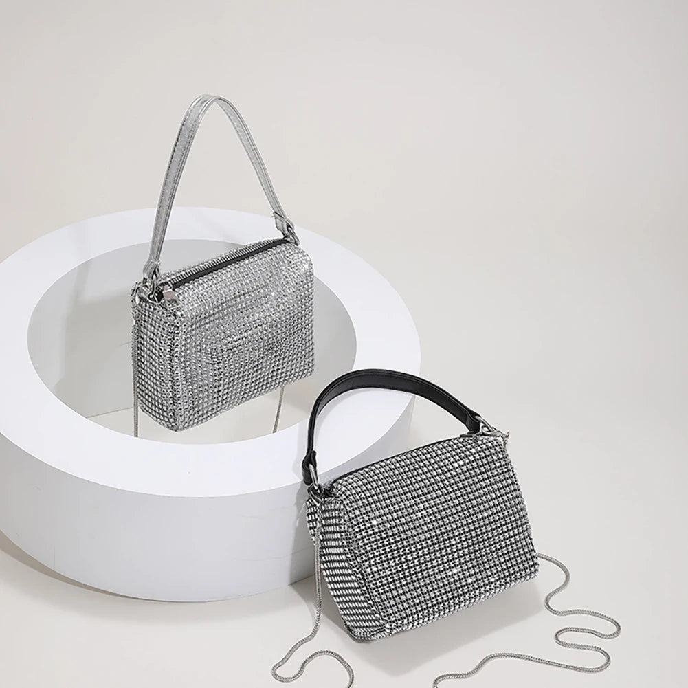 Rhinestone Shoulder Bag Diamond Clutch Purse Chain Crossbody Bag