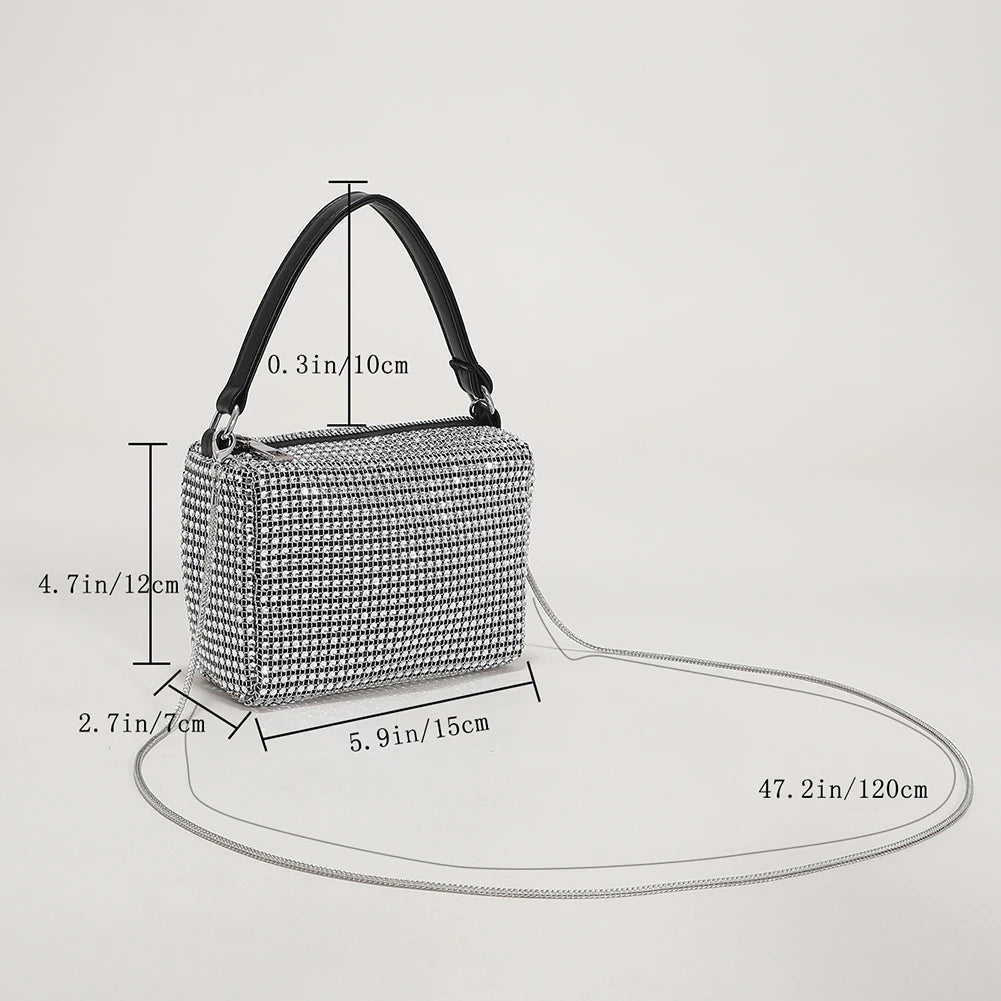 Rhinestone Shoulder Bag Diamond Clutch Purse Chain Crossbody Bag