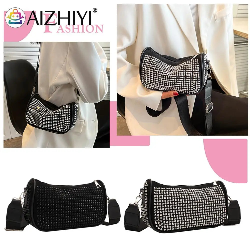 Rhinestone Shoulder Bag for Women Crossbody Purse Shining Diamonds