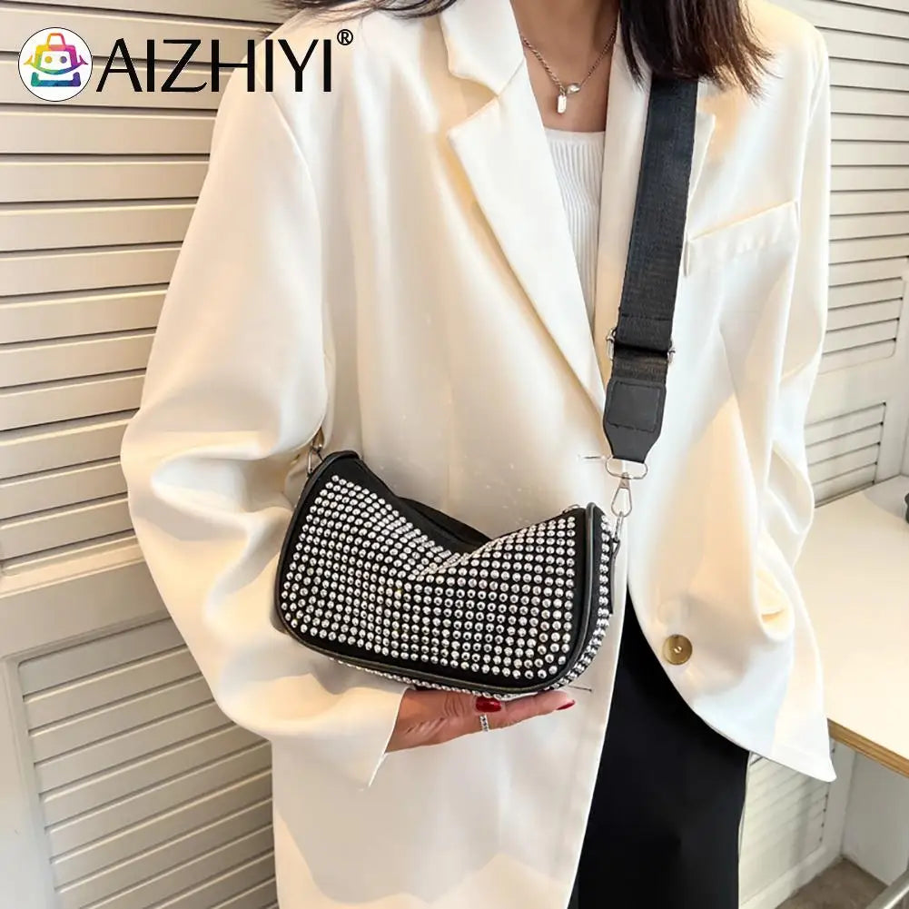Rhinestone Shoulder Bag for Women Crossbody Purse Shining Diamonds