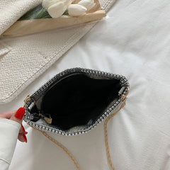 Rhinestone Shoulder Bag Evening Clutch Purse with Chain Strap
