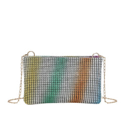 Rhinestone Shoulder Bag Evening Clutch Purse with Chain Strap