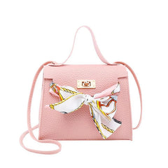 Women Ribbon Bow Mini Flap Handbag Leather Wallet Crossbody Bag