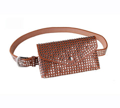 Women Rivets Waist Bag Fanny Pack Small Ladies Belt Bags Mobile Phone Pouch