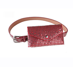 Women Rivets Waist Bag Fanny Pack Small Ladies Belt Bags Mobile Phone Pouch