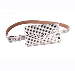 Women Rivets Waist Bag Fanny Pack Small Ladies Belt Bags Mobile Phone Pouch